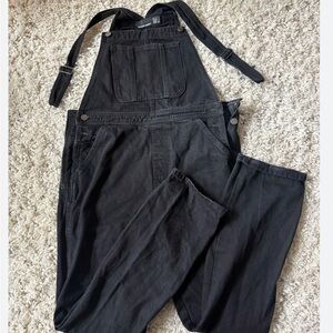 American Apparel washed black Denim Overalls